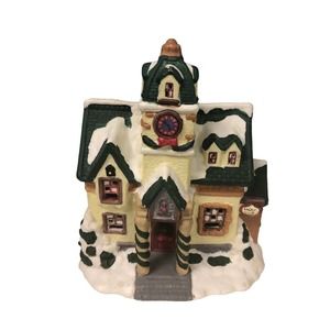VINTAGE 90S ST.NICHOLAS SQUARE "CLOCK SHOP" PORCELAIN BUILDING‎